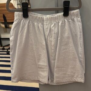 Boys Light Blue Pinstripe Elastic-Waist Shorts